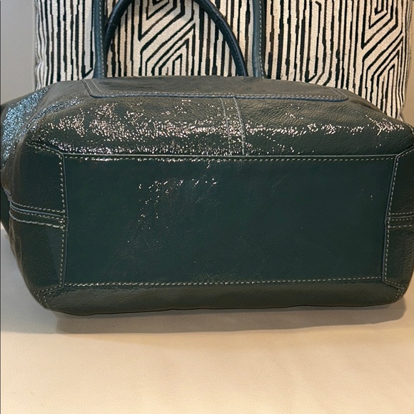 Coach Bleeker Teal Italian Cracked Leather Tote - Picture 11 of 17
